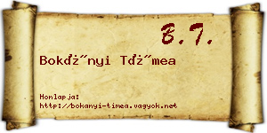 Bokányi Tímea névjegykártya