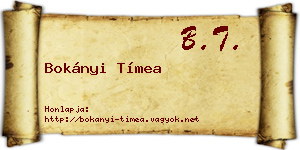 Bokányi Tímea névjegykártya