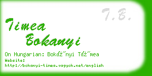 timea bokanyi business card